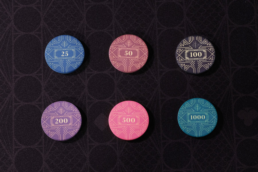 Gatsby Charm Poker Chipset - 10g 500 Piece Numbered Poker Chips