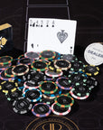 High Roller Numbered Poker Chips - 14g 100 Piece Rack (All Denominations)