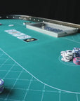 D9 The Dealer Pro Poker Table con gambe pieghevoli resistenti e panno da gioco di qualità da casinò (213 cm)