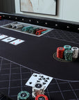 D9 The Dealer Pro Poker Table with Heavy Duty Folding Legs and Casino Grade Playing Cloth (213cm) - Riverboat Gaming Poker