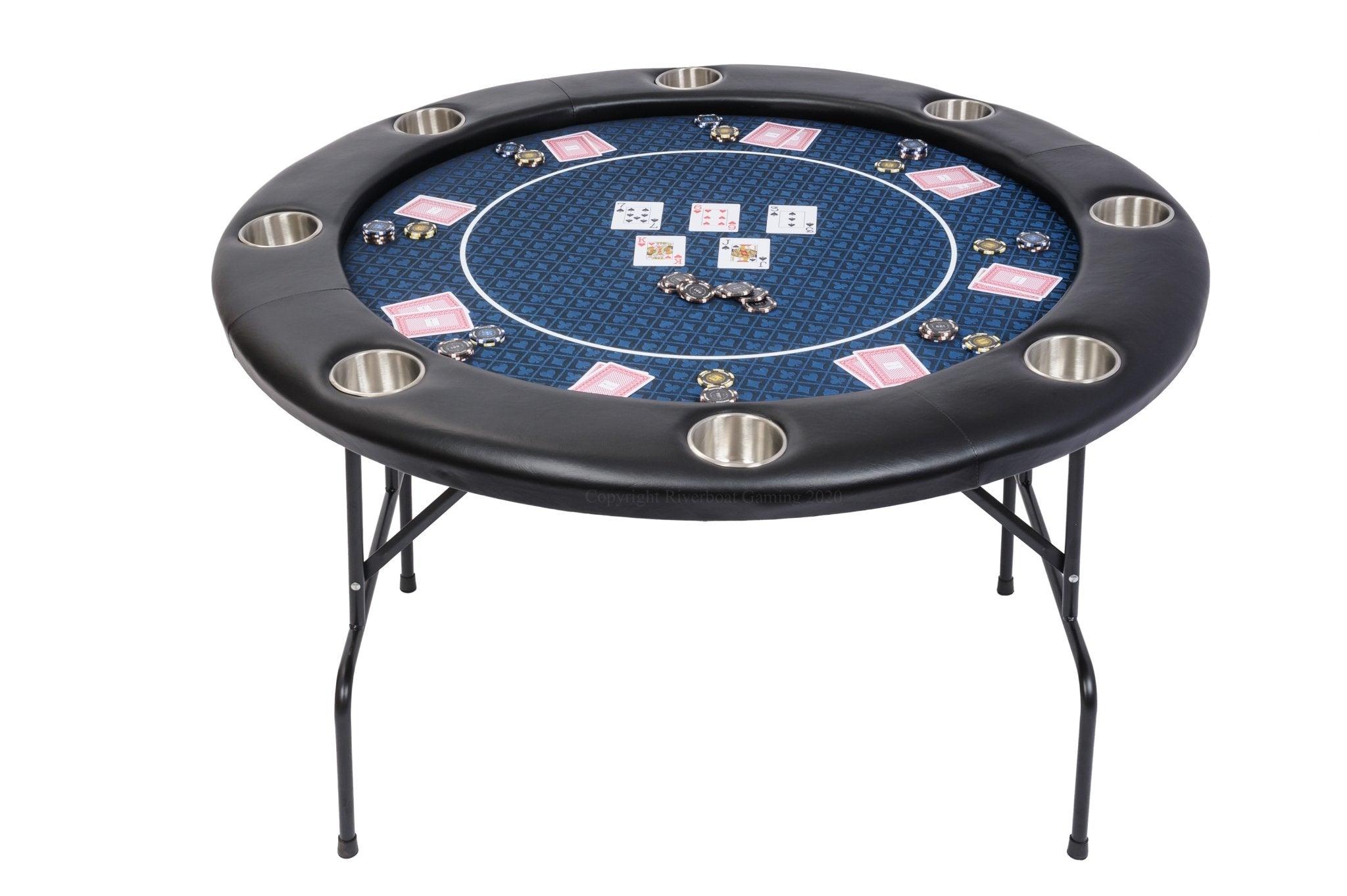 P6 Klappbarer Turnier-Pokertisch mit Speed Cloth Pokertuch (122cm