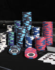 The Game Theory Ceramic Poker Chipset - 500 Piece Numbered Poker Chips Set - Riverboat Gaming Poker