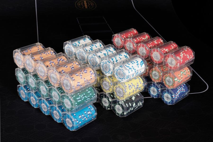Royale nummerierte Pokerchips - 14g 100 Stück Rack (alle Stückelungen)
