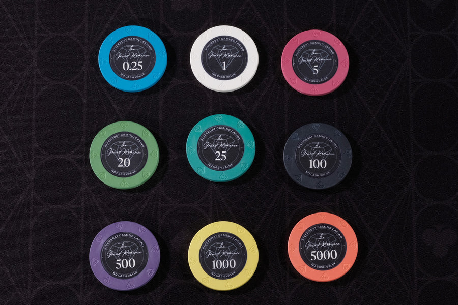 Grand Romance Tournament Poker Chipset - 10g 500 Piece Numbered Poker Chips (Low / Mid / High)