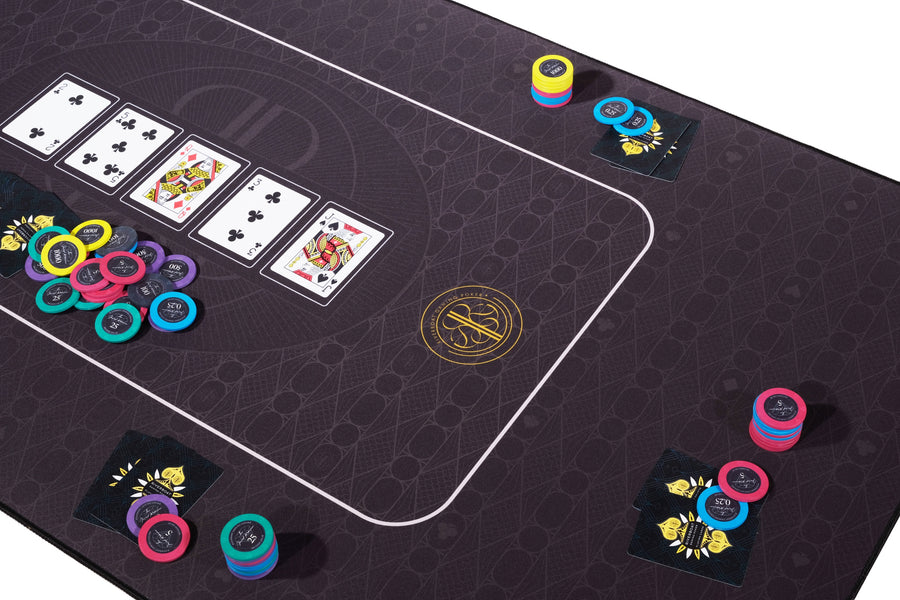 Tapis de poker Riverboat Broadway - disposition de la table de poker (140 x 75cm)