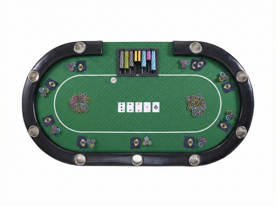 Riverboat Dealer P9 Tournament Poker Table in Suited Speed Cloth (213 x 112cm)