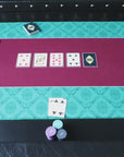 P10 The Classic Game table de poker avec pieds pliants très résistants et tapis de jeu de qualité casino (213 cm)