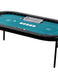 D9 The Dealer Pro Poker Table with Heavy Duty Folding Legs and Casino Grade Playing Cloth (213cm) - Riverboat Gaming Poker