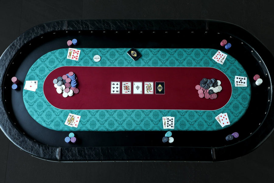 P10 The Classic Game Poker Table with Heavy Duty Folding Legs and Casino Grade Playing Cloth (213cm) - Riverboat Gaming Poker