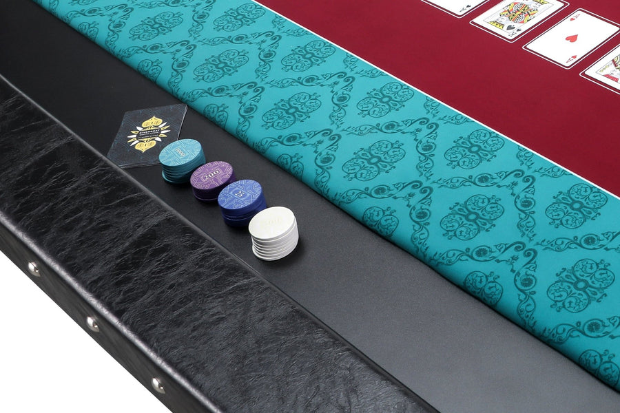 P10 The Classic Game Poker Table with Heavy Duty Folding Legs and Casino Grade Playing Cloth (213cm) - Riverboat Gaming Poker