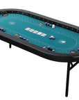 P10 The Modern Game Poker Table with Heavy Duty Folding Legs and Casino Grade Playing Cloth (213cm) - Riverboat Gaming Poker