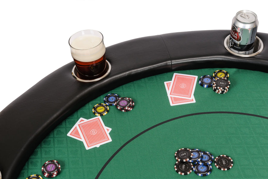 P6 Klappbarer Turnier-Pokertisch mit Speed Cloth Pokertuch (122cm