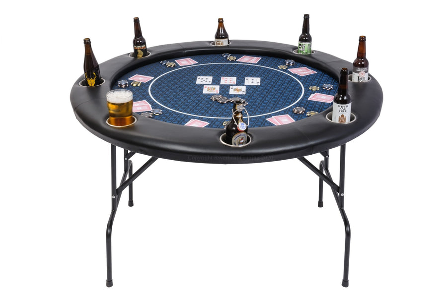 P6 Tournament Poker Table with folding legs in speed cloth (122cm) - Riverboat Gaming Poker